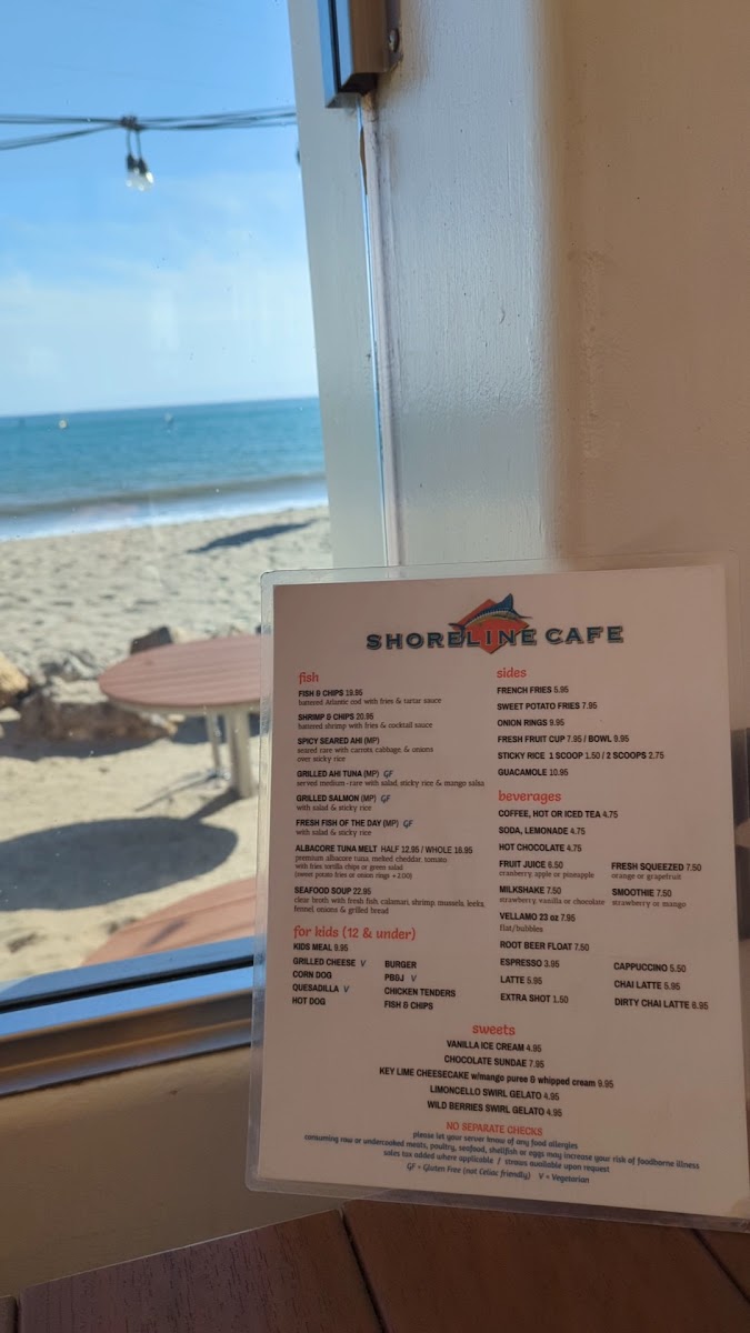 Shoreline Cafe Menu - Image 1